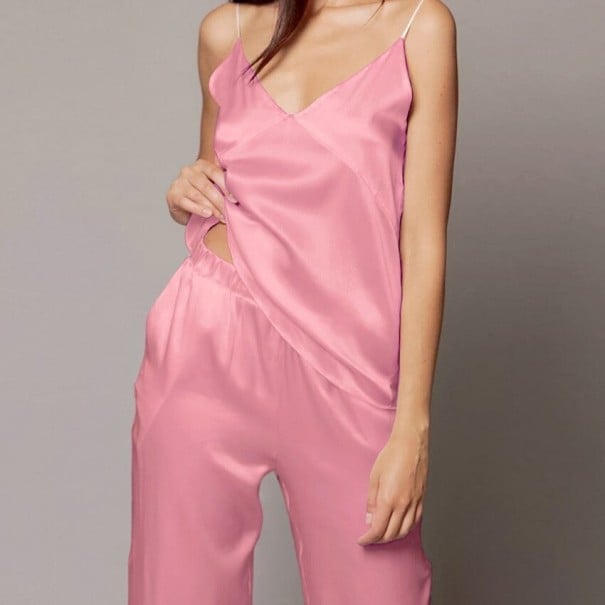 Naisten pyjama P2737 vaaleanpunainen S