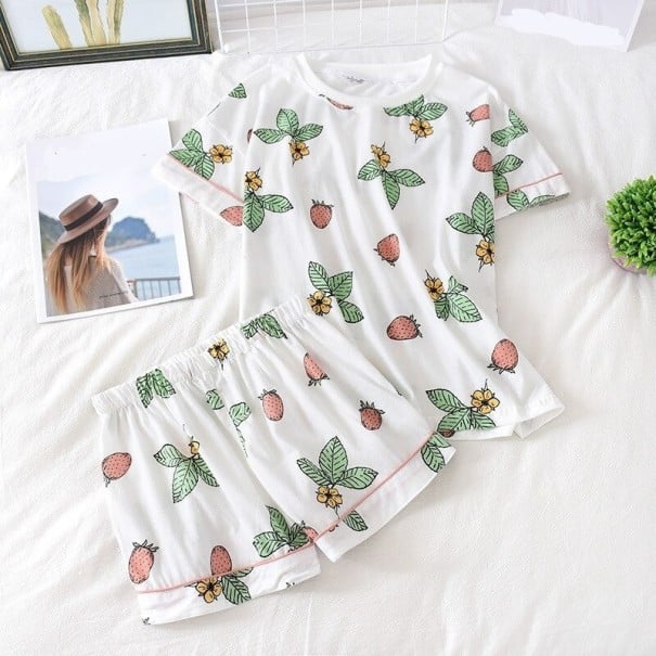 Naisten pyjama P2761 valkoinen M