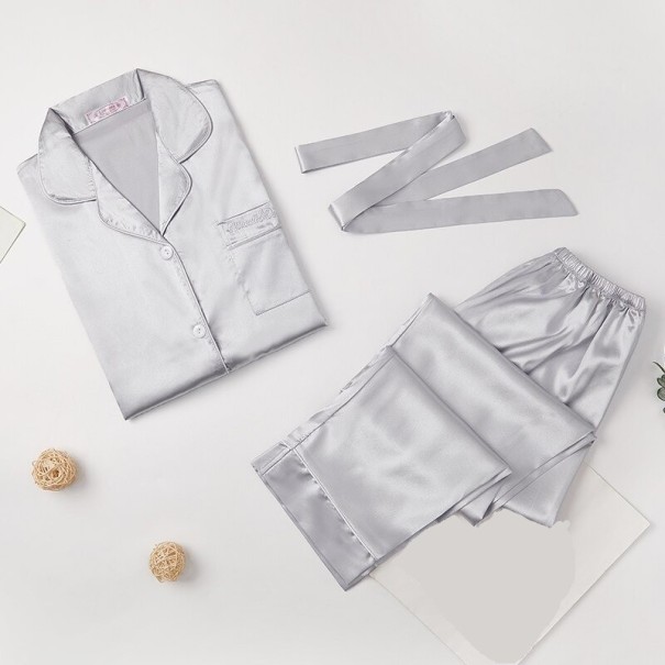 Naisten pyjama P2767 hopeinen S