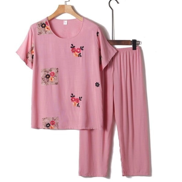 Naisten pyjama P2846 vaaleanpunainen XXL