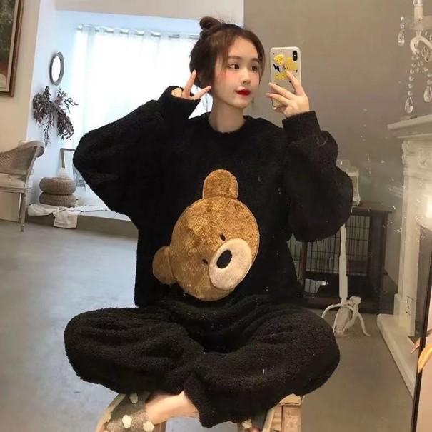 Naisten pyjama P2873 musta S