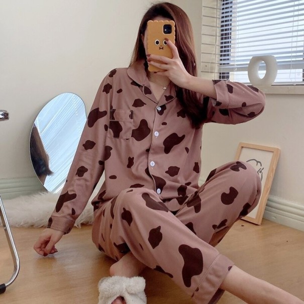 Naisten pyjama P2936 ruskea M