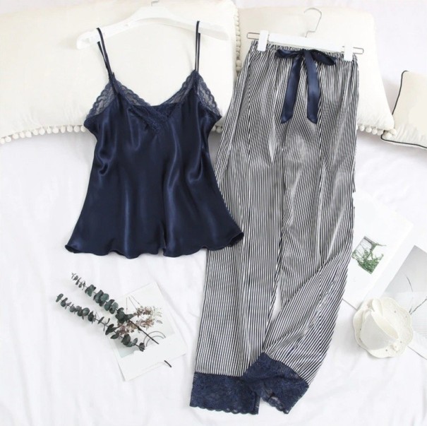 Naisten pyjama P2955 tummansininen M