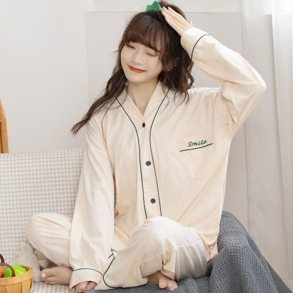 Naisten pyjama P2963 kermanvärinen M