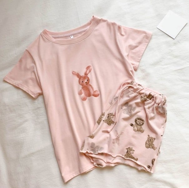 Naisten pyjama P2982 vaaleanpunainen M