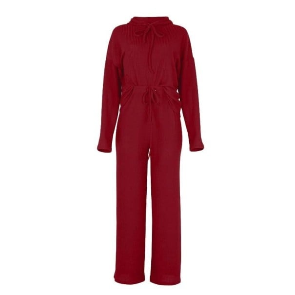 Naisten pyjama P3009 viininpunainen S