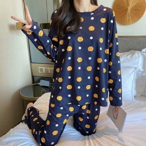 Naisten pyjama P3031 tummansininen L