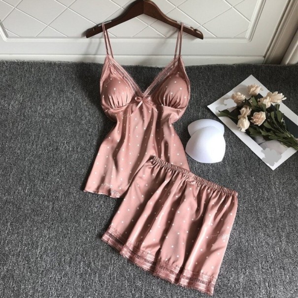 Naisten pyjama P3037 vaaleanpunainen S