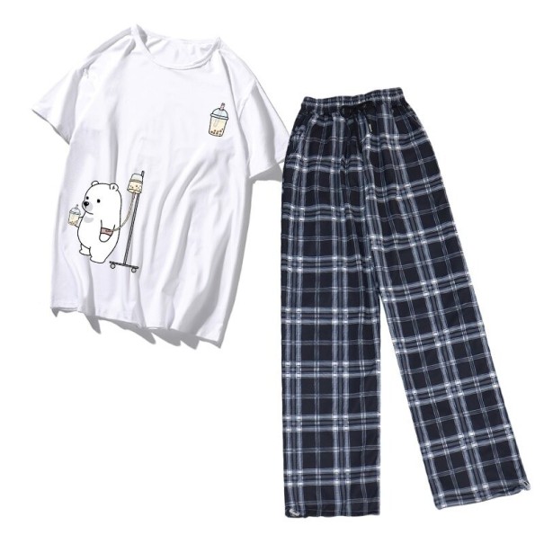 Naisten pyjama P3088 musta XS