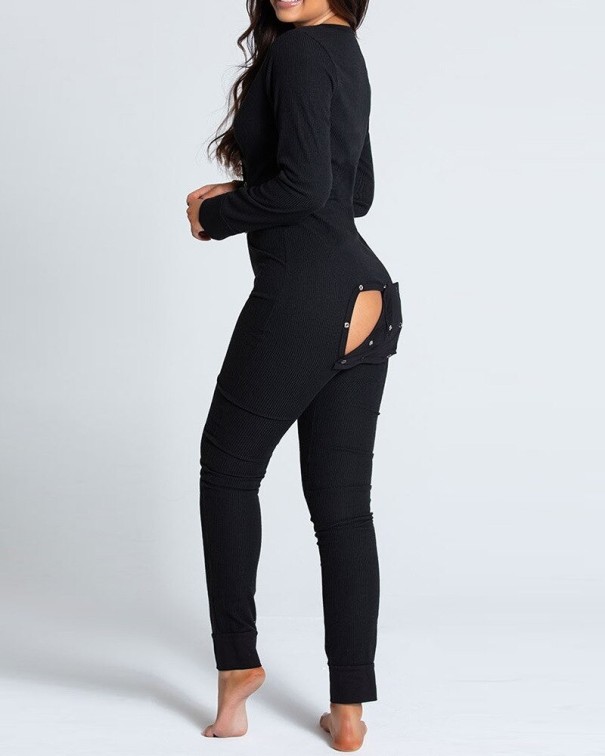 Naisten pyjama P3115 musta XS