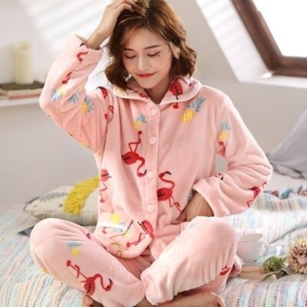 Naisten pyjama P3140 vaaleanpunainen S