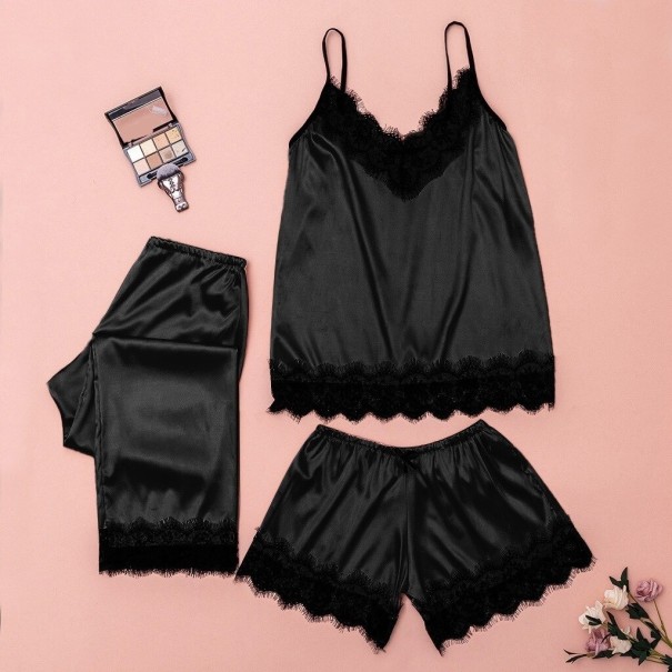 Naisten pyjama-setti P2727 musta XS