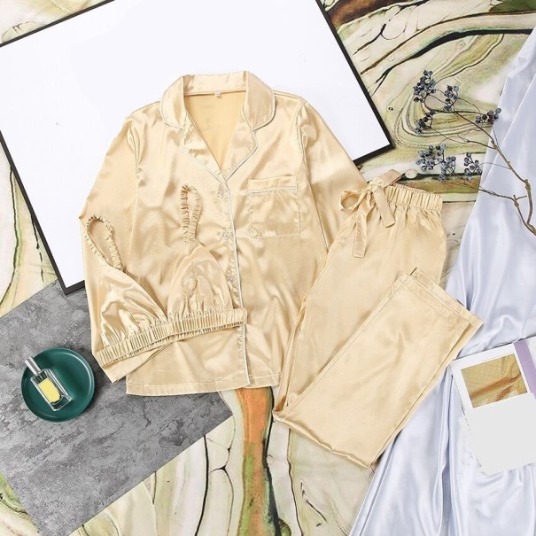 Naisten pyjama-setti P2797 vaaleankeltainen M