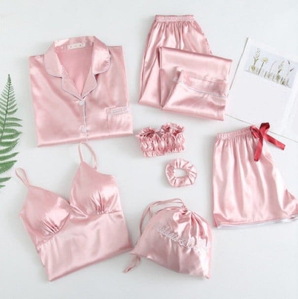 Naisten pyjama-setti P2828 vaaleanpunainen M