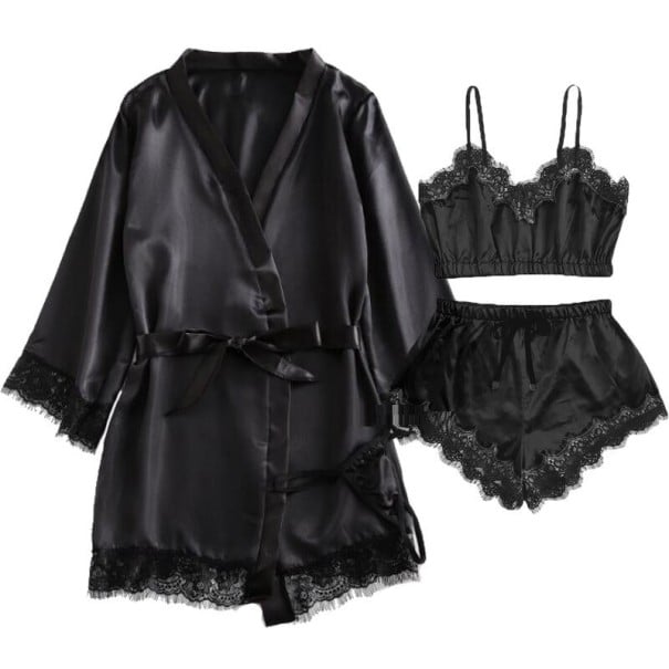 Naisten pyjama-setti P2927 musta XS