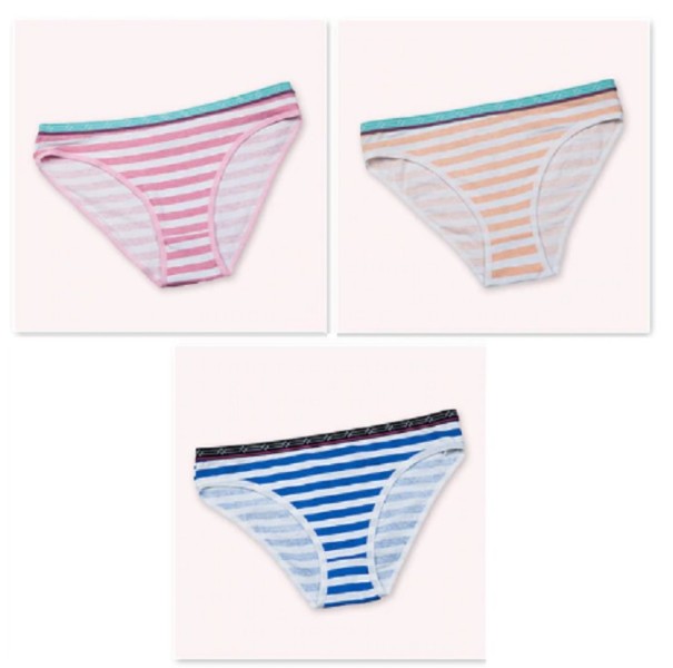 Naisten raidalliset alushousut - 3 kpl M 6