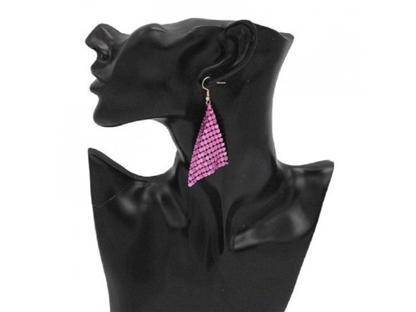 Naisten roikkuvat korvakorut G1189 tummanvaaleanpunainen