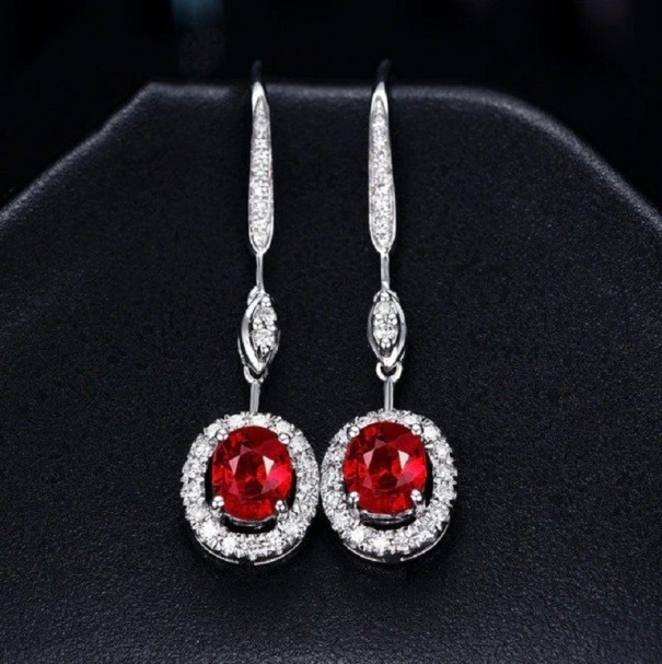 Naisten roikkuvat korvakorut turmaliinilla 22