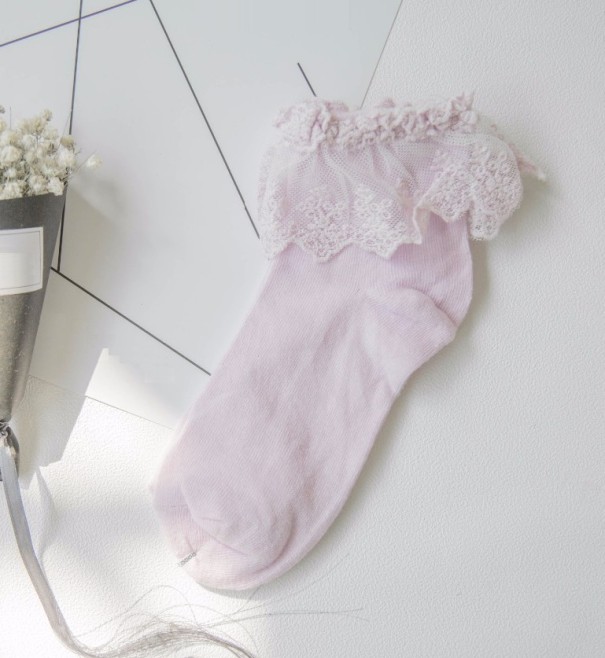 Naisten röyhelöiset sukat vaaleavioletti