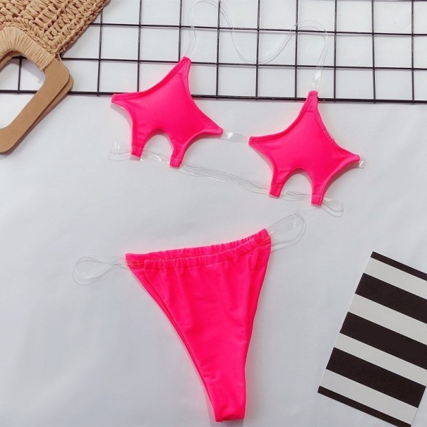 Naisten seksikäs bikini P627 tummanvaaleanpunainen M