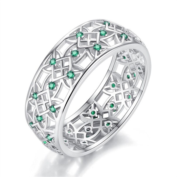 Naisten sormus D2251 vihreä 8