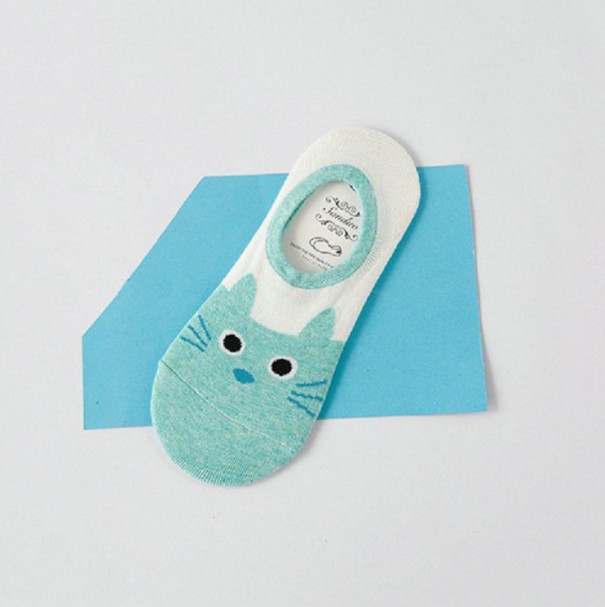 Naisten sukat kissalla J2827 vihreä