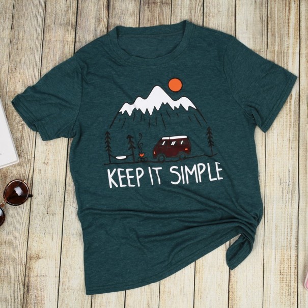 Naisten T-paita, jossa on Keep It Simple -kuvio M