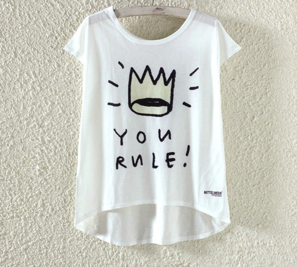 Naisten T-paita, jossa on teksti You Rule! L