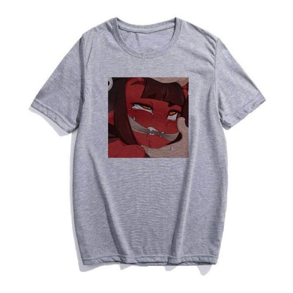 Naisten T-paita, jossa paholainen kuvio B353 harmaa L 3