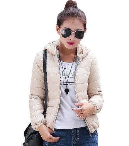 Naisten talvitakki kermanvärinen XL