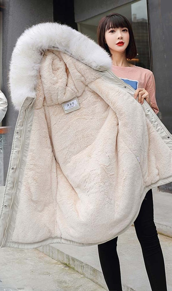 Naisten talvitakki P1788 kermanvärinen XL