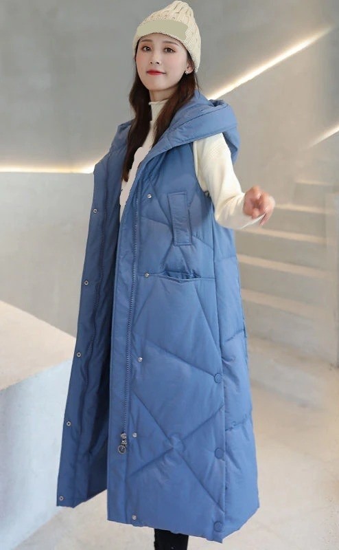 Naisten tikattu liivi P1491 sininen S