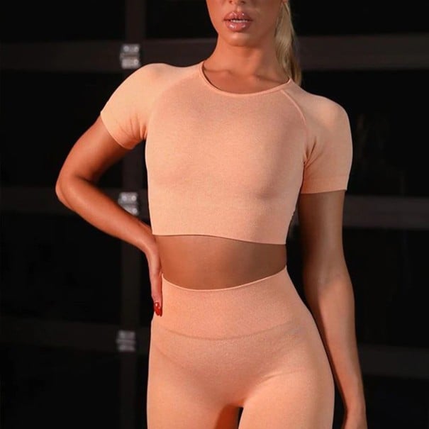 Naisten urheilullinen crop-toppi B881 oranssi XS