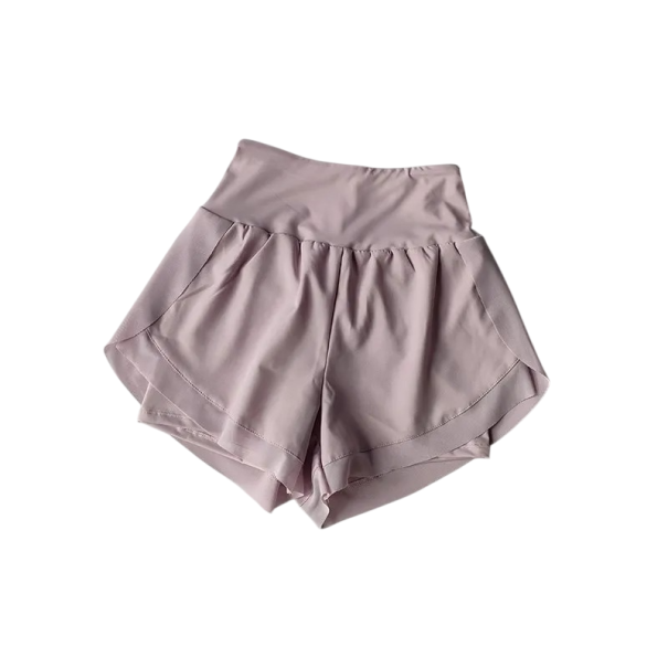 Naisten urheilushortsit Korkea vyötärö Yksiväriset Nylon Polyester Spandex Elastiset fitness-shortsit juoksuun harjoitteluun joogaan vaaleanpunainen S