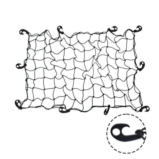 Nákladová síť do auta 120x180 cm černá elastická upevňovací síť s háčky pro střechu kufr korbu přívěs organizaci nákladu 1
