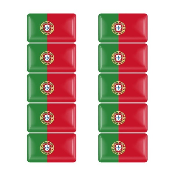 Naklejka na samochód flaga Portugalii 10 szt 1