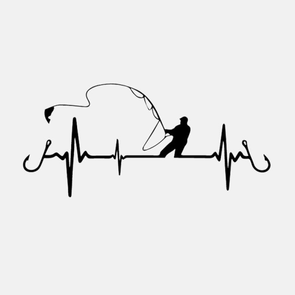 Naklejka na samochód rybaka czarny