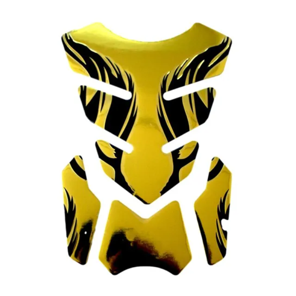 Naklejka na zbiornik motocykla 220 x 150 mm Folia ochronna przeciw zarysowaniom Wygląd karbonu 3D Sportowy design Akcesorium motocyklowe złoto