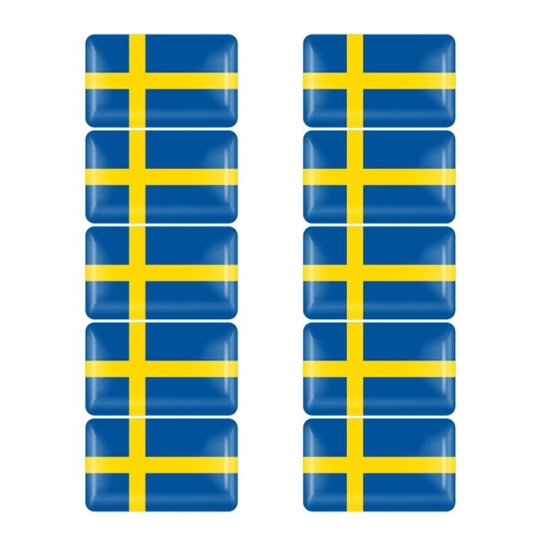 Naklejka z flagą Szwecji 10 szt 1