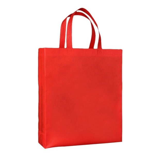 Nákupní taška z polypropylenu se dvěma uchy Prostorná a opakovaně použitelná na nákupy i každodenní nošení věcí Rozměry 38 x 30 x 10 cm červená