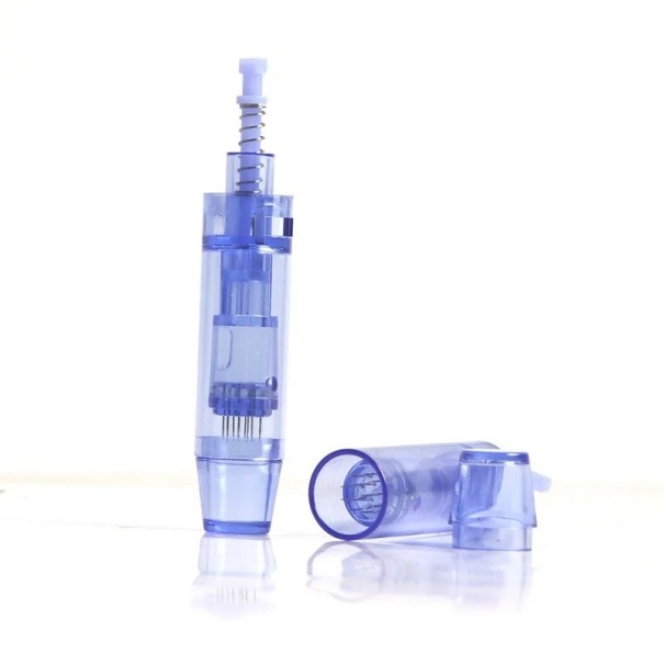 Nåletilbehør til dermapen i beskyttelsesetui, 5 stk. Udskiftelige 9 nålehoveder til mikronålepen. Refills til mesoterapiinstrumenter. Kompatibel med Dr. Pen A1 1