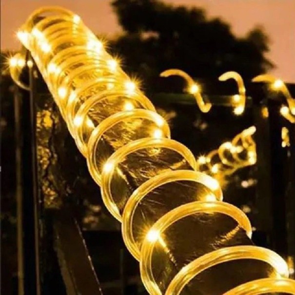 Napelemes fénylánc 22 m 200 LED meleg fehér
