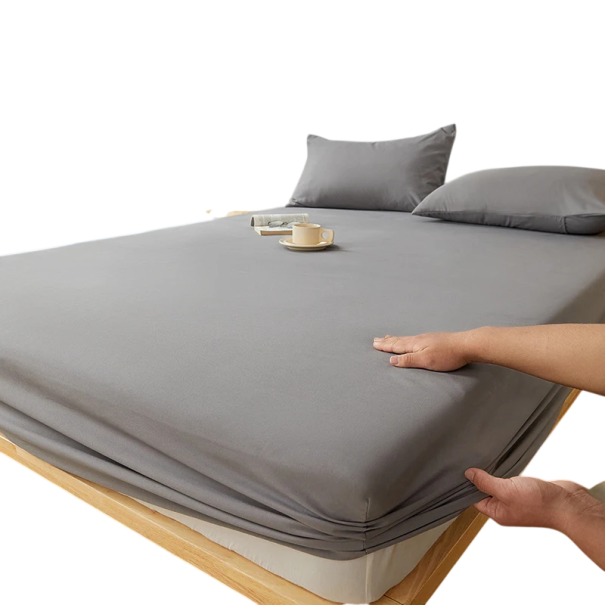 Napínacie prostěradlo 200 x 200 x 30 cm Elastické prostěradlo na matraci Bavlna polyester Protiskluzové s gumou po obvode Jednobarevné sivá