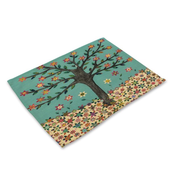 Napperons avec des plantes peintes 14