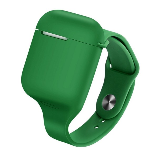 Náramek s obalem na pouzdro na Apple Airpods 1 / 2 tmavě zelená