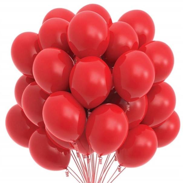 Narodeninové balóniky 25 cm 10 ks T820 červená