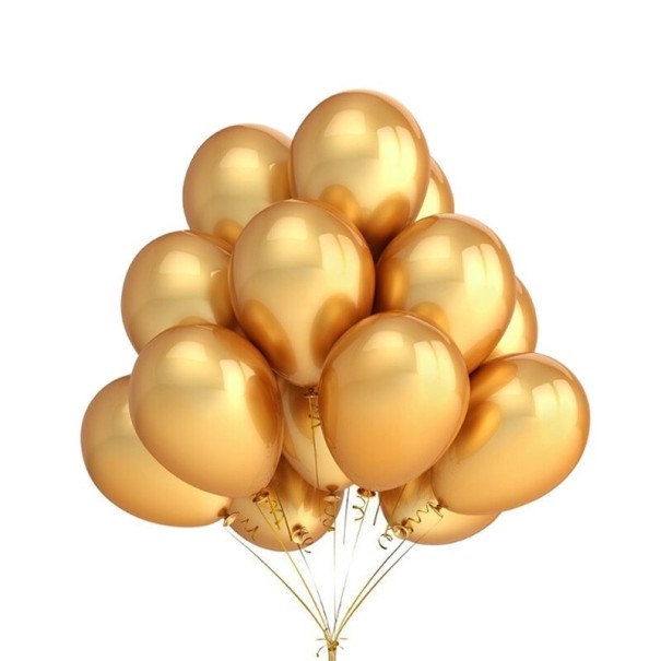 Narodeninové balóniky 25 cm 30 ks zlatá
