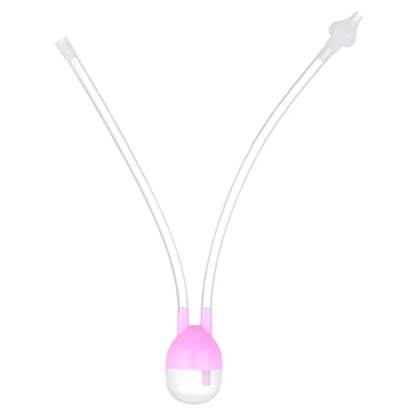 Näsaspirator för nyfödda 21 x 3,2 cm Slemsugar i silikon och PP Säker för barn Lätt att rengöra Skonsam vård för spädbarns näsor rosa