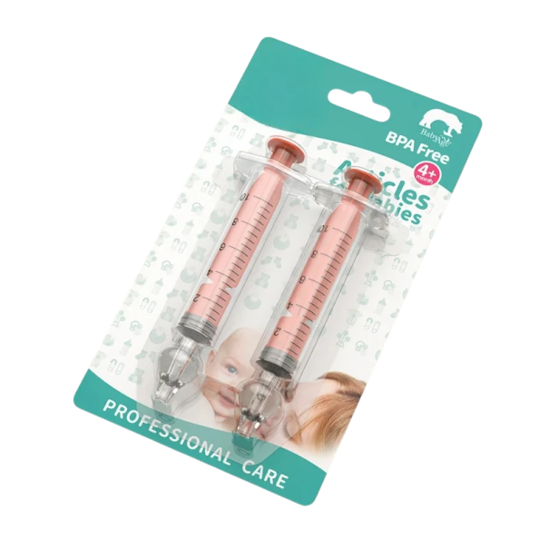 Nasensauger für Babys, 2 Stück, 10 ml, Silikonspritze, 12 cm, Schleimsauger, Silikon + PP, weiches Material, leicht zu reinigen, Babypflege orange