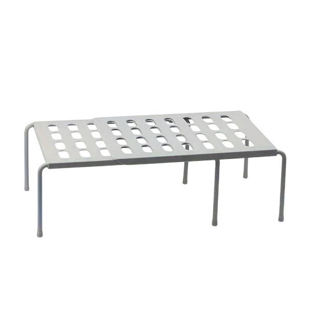 Nastaviteľný plastový stojan na topánky 24 x 32,5–63,5 x 15 cm PP Organizér na obuv Úspora miesta Regál do predsiene Skrinky Poličky sivá